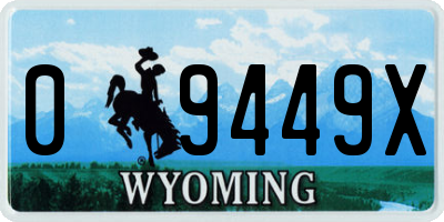WY license plate 09449X