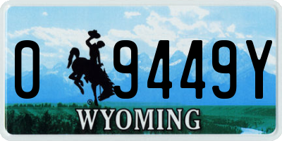 WY license plate 09449Y