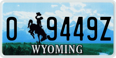 WY license plate 09449Z
