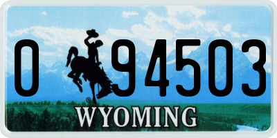 WY license plate 094503