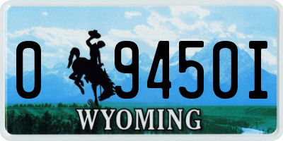 WY license plate 09450I