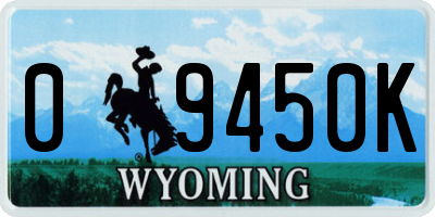WY license plate 09450K