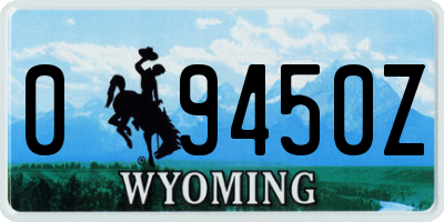 WY license plate 09450Z