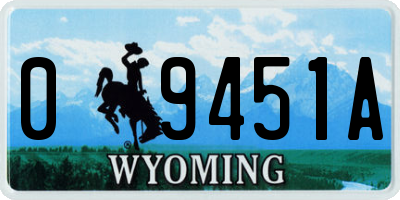 WY license plate 09451A