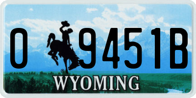 WY license plate 09451B