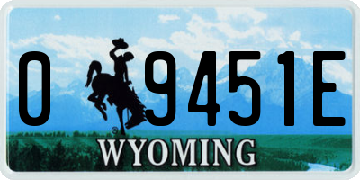 WY license plate 09451E