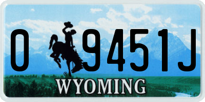 WY license plate 09451J