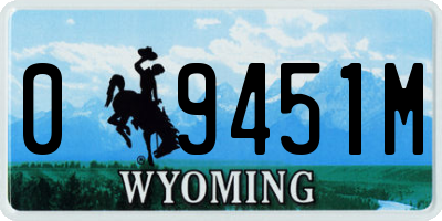WY license plate 09451M