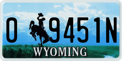WY license plate 09451N