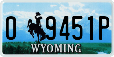 WY license plate 09451P