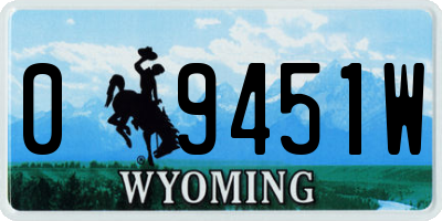 WY license plate 09451W