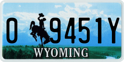WY license plate 09451Y