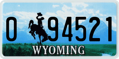 WY license plate 094521