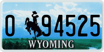 WY license plate 094525