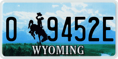 WY license plate 09452E