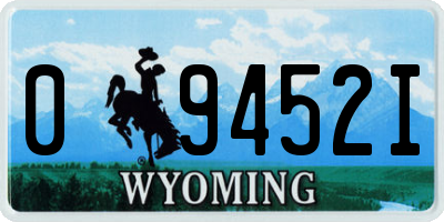 WY license plate 09452I