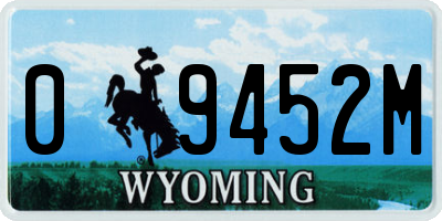 WY license plate 09452M