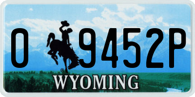 WY license plate 09452P
