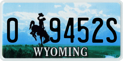 WY license plate 09452S
