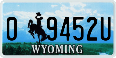 WY license plate 09452U