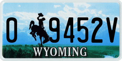 WY license plate 09452V
