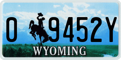 WY license plate 09452Y
