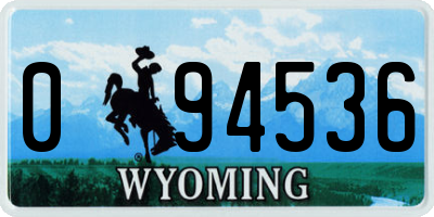 WY license plate 094536