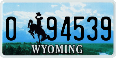WY license plate 094539