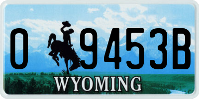 WY license plate 09453B