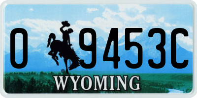 WY license plate 09453C