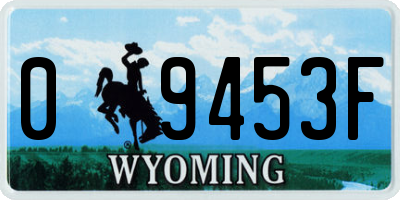 WY license plate 09453F