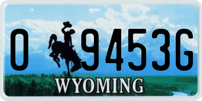 WY license plate 09453G