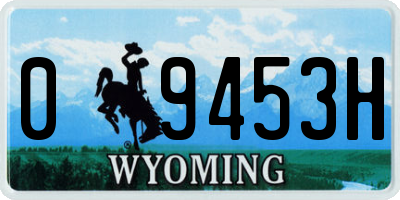 WY license plate 09453H