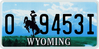 WY license plate 09453I