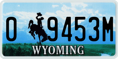 WY license plate 09453M