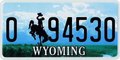 WY license plate 09453O