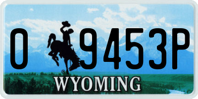 WY license plate 09453P