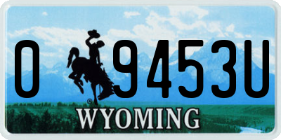 WY license plate 09453U
