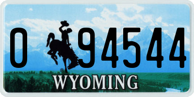 WY license plate 094544