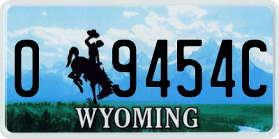 WY license plate 09454C