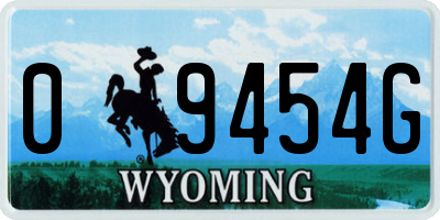 WY license plate 09454G
