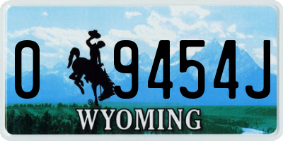 WY license plate 09454J
