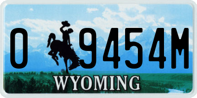 WY license plate 09454M