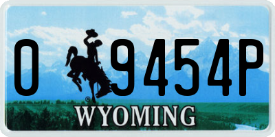 WY license plate 09454P