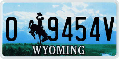 WY license plate 09454V