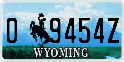 WY license plate 09454Z
