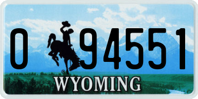 WY license plate 094551
