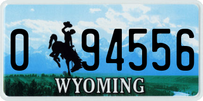 WY license plate 094556