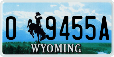 WY license plate 09455A