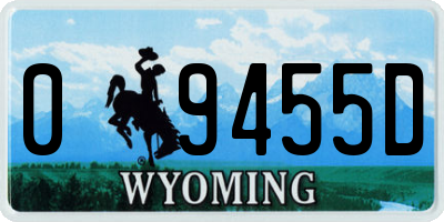 WY license plate 09455D